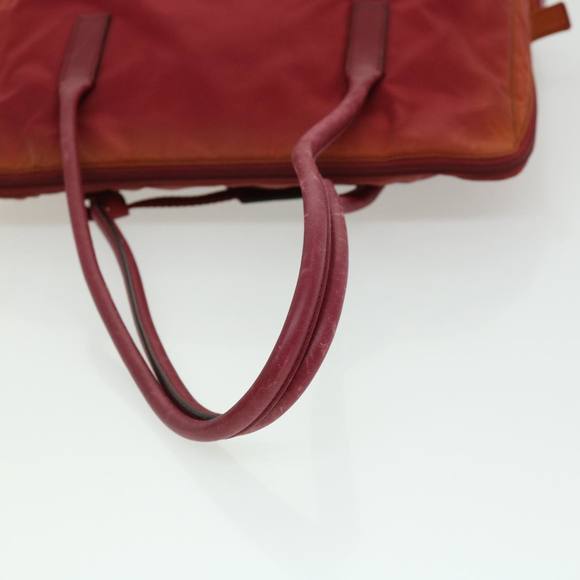 PRADA Tote Bag Nylon Leather Red Auth bs2046 - Picture 7 of 16